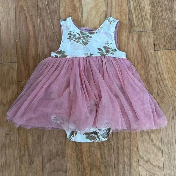 Pink Chicken | Pink Tutu | Body Suit | Bunny Floral | size 18/24 months - Picture 1 of 5